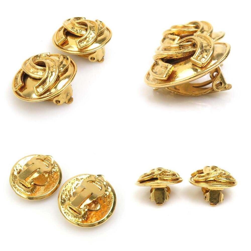 CHANEL Authentic Gold Logo Earrings - Picture 3 of 5